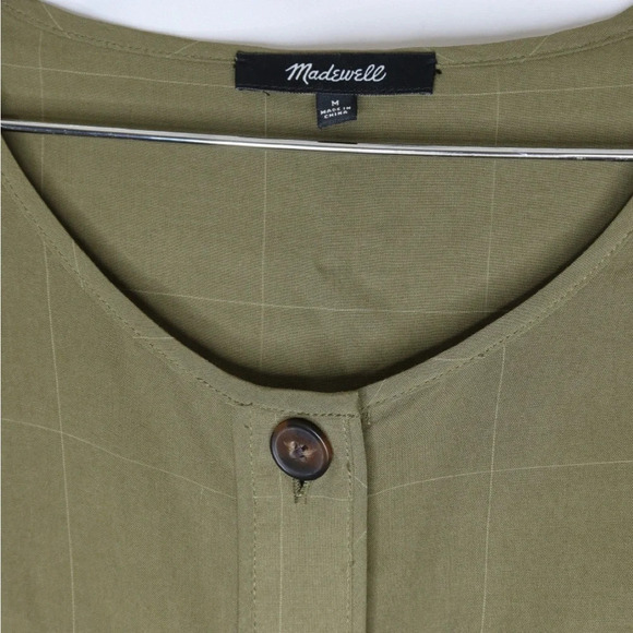 Madewell Olive Green Short Sleeved Belted Jumpsuit - Picture 8 of 11